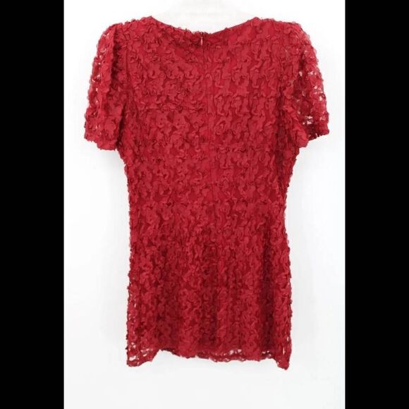 Lulus Sheath Dress Womens Size M Red Floral Lace Overlay - Picture 2 of 7